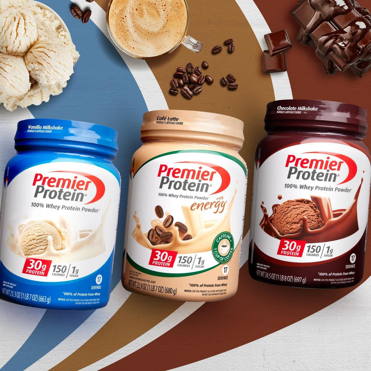 Premier Protein Powder, Cafe Latte , 30g Protein, 1g Sugar, 100% Whey Protein Premier ProteinBuy Supplements Australia
