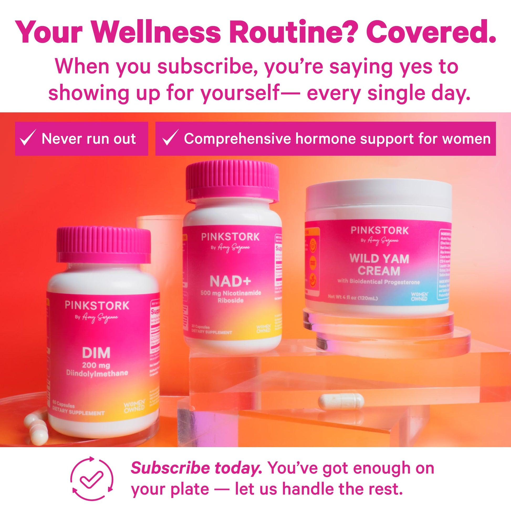 Pink Stork DIM Supplement for Women - Estrogen and Hormone Balance for Menopause, Perimenopause & PMS - DIM 200 mg Plus BioPerine for Mood Support - 60 Day Supply Pink StorkBuy Supplements Australia
