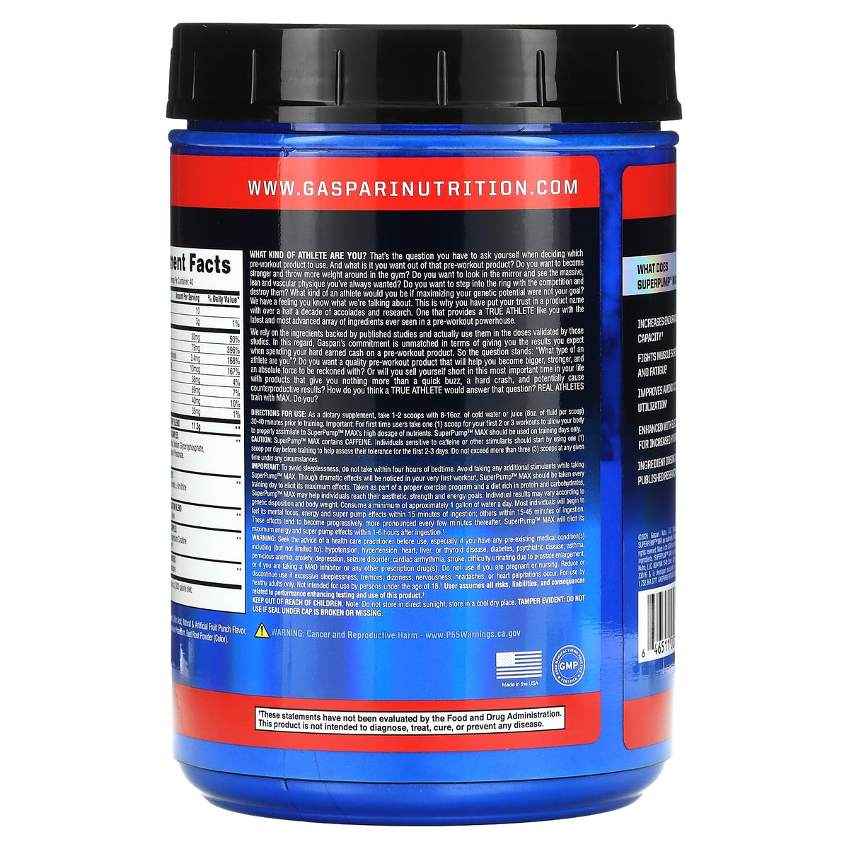 Gaspari Nutrition - SuperPump MAX - The Ultimate Pre Workout Powder, Sustained Energy Gaspari NutritionBuy Supplements Australia