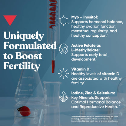 Conception for Her Fertility Gummies - Fertility Supplements for Women with Myo Inositol, Folate & more Essential Nutrients - Delicious Juicy Strawberry Hormone Balance Vitamins, 75 ct Pectin Gummies Eu NaturalBuy Supplements Australia