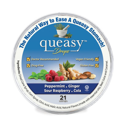 Three Lollies Queasy Drops - Ease Chemotherapy Nausea & Travel Sickness - Alleviates a Dry Mouth - Natural Ingredients - 21 ct Three Lollies buy supplements Au