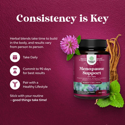 Complete Herbal Menopause Supplement for Women - Soy Free Female Hormone Balance Capsules for Night Sweats Hot Flashes & Mood Swings with Dong Quai, Chaste Berry & Black Cohosh Root - 75 Count Natures CraftBuy Supplements Australia