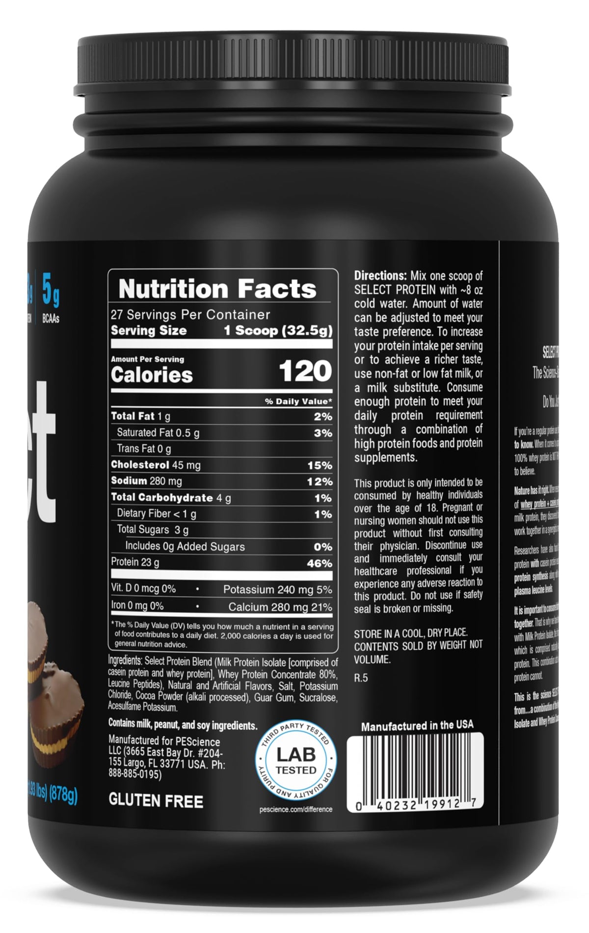 PEScience Select Low Carb Protein Powder, Chocolate Peanut Butter Cup, 27 Serving PEScienceBuy Supplements Australia