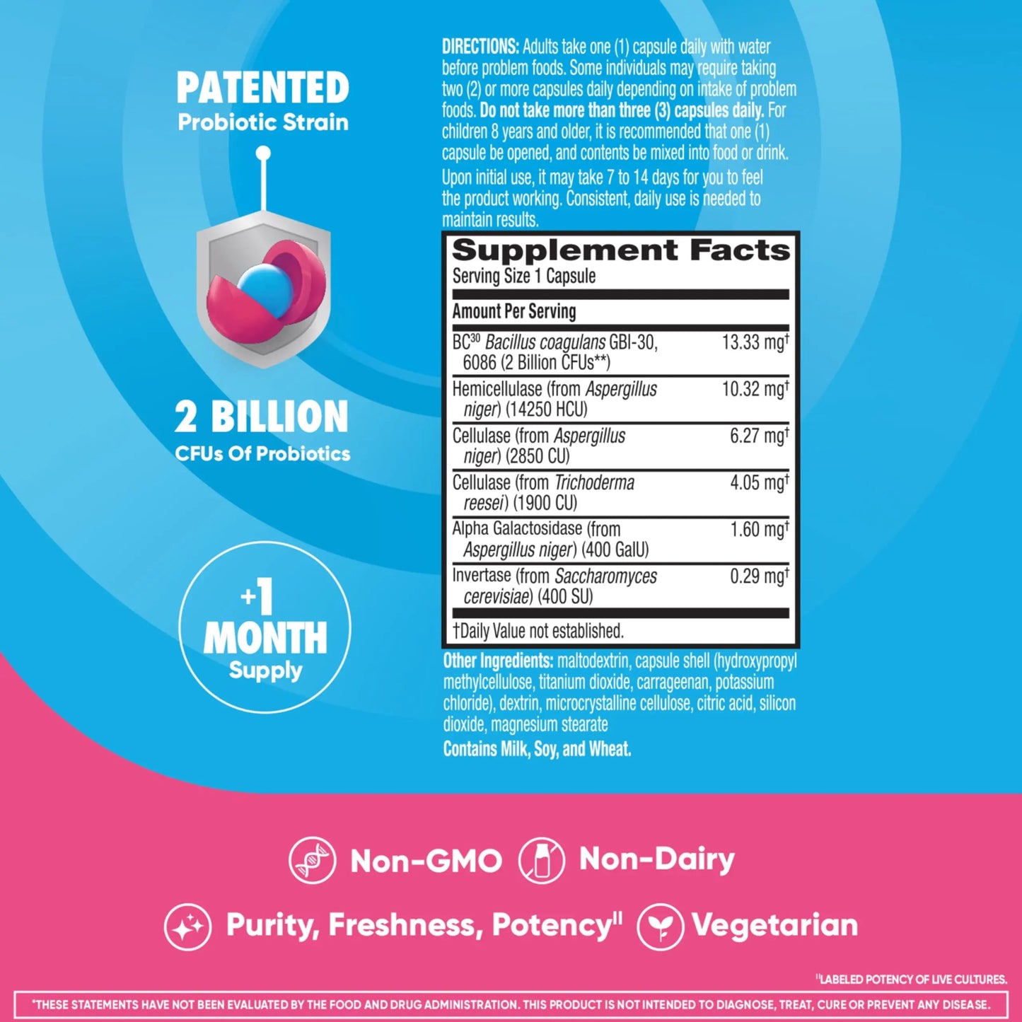 Digestive Enzyme and Probiotic Capsule- Digestive Advantage 32 Capsules, Survives 100x Better than regular 50 billion CFU, Breaks down food, helps prevent gas Digestive AdvantageBuy Supplements Australia