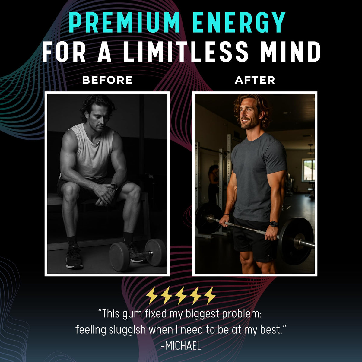 BIG GUM ENERGY & FOCUS – 80mg Caffeine + 40mg L-Theanine + 80mg Alpha GPC – Nootropic Chewing Gum for Focus, Energy & Execution – Icy Mint – 25 Pieces (5 Packs) Gym & Work Execution. UNCOMMON ELEMENTSBuy Supplements Australia
