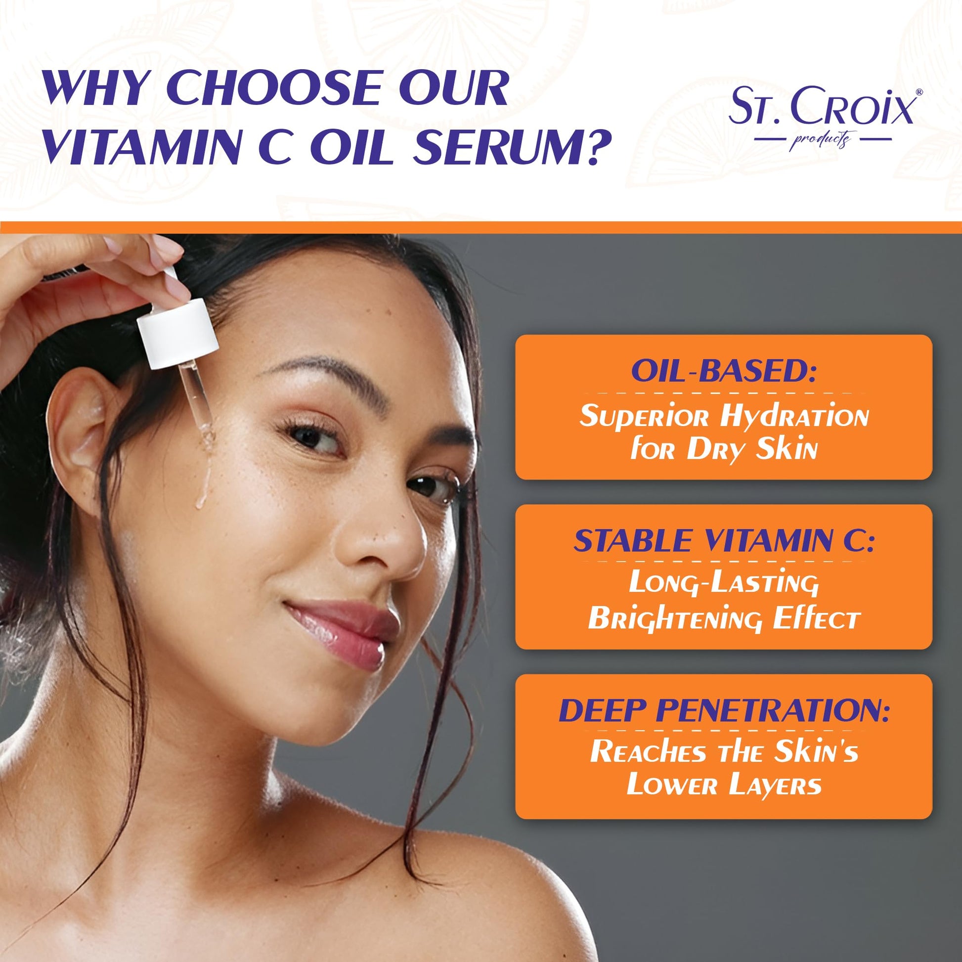 Vitamin C Face Oil Serum – 5% Oil-Soluble Vitamin C (THD Ascorbate) & Peptide Complex (Matrixyl 3000) – Hydrating with Squalane, Rosehip & Pomegranate – For Dry or Mature Skin– 1 fl oz St. Croix Products buy supplements Au