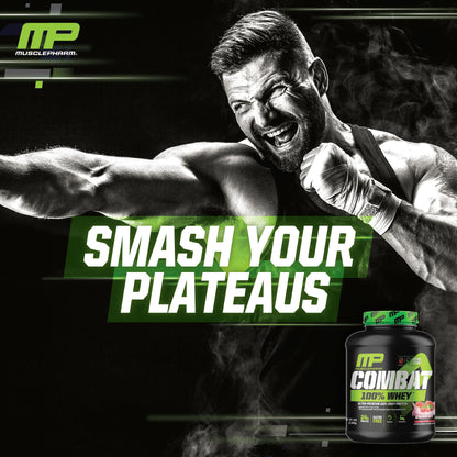 MusclePharm Combat 100% Whey Protein Powder, Strawberry Cream Flavor Muscle PharmBuy Supplements Australia