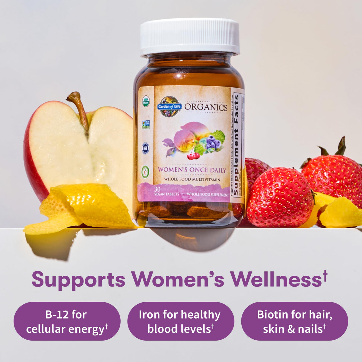 Garden of Life Organics Multivitamin for Women - Women's Once Daily Multi - Whole Food Multi with Iron, Biotin, Vegan Organic Womens Multivitamin Garden of LifeBuy Supplements Australia