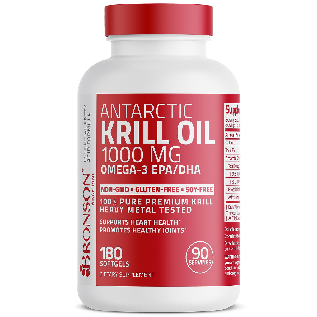 Bronson Antarctic Krill Oil 1000 mg with Omega-3s EPA, DHA, Astaxanthin and Phospholipid BronsonBuy Supplements Australia