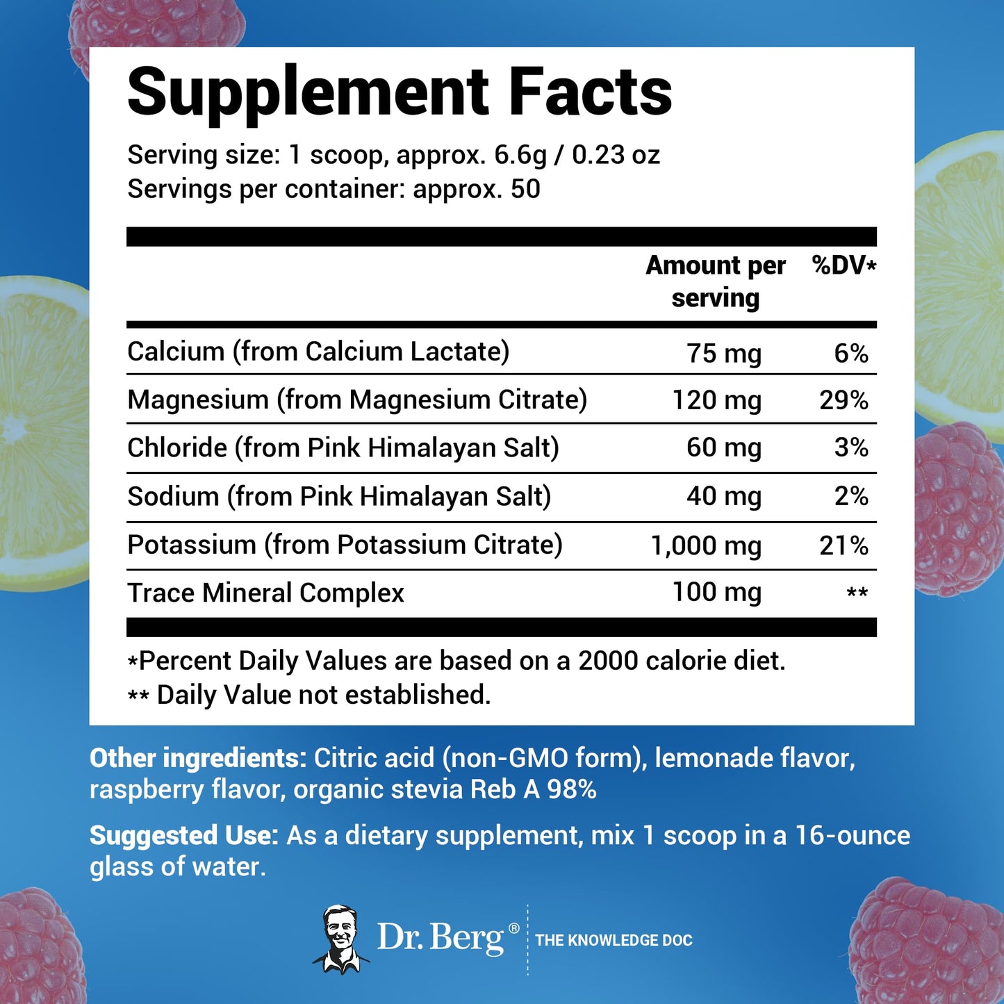 Dr. Berg Hydration Keto Electrolyte Powder - Enhanced w/ 1,000mg of Potassium Dr. Berg NutritionalsBuy Supplements Australia