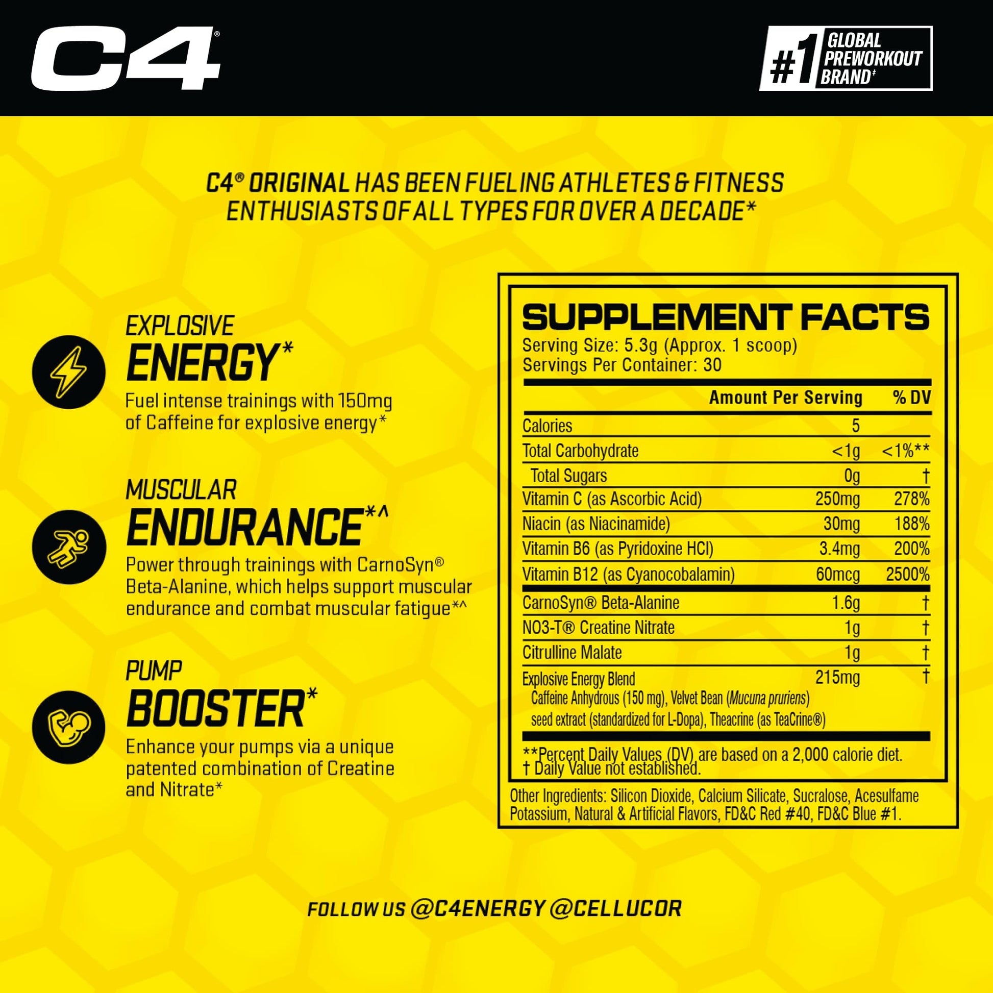 Cellucor C4 Original Pre Workout Powder Grape Sugar Free Preworkout Energy CellucorBuy Supplements Australia