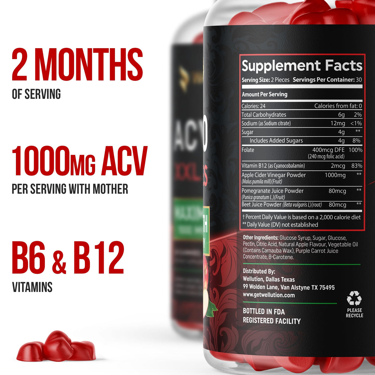 WELLUTION Apple Cider Vinegar 120 XXL Gummies - Support Digestion & Weight Management… WELLUTIONBuy Supplements Australia