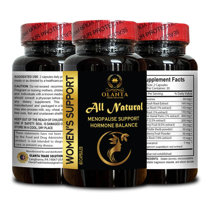 MENOPAUSE SUPPORT SUPPLEMENT - Perimenopause Supplements Women for Hot Flashes, Menopause Support, Supplement for Women Supports Hormone Balance with Black Cohosh - 1 Bottle 60 Capsules OLANTA TRADE SOLUTIONBuy Supplements Australia