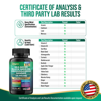 Zoyava Sea Moss 16-in-1 Blend 19,445 MG (60 Caps) and Colostrum 8-in-1 5,250 MG ZoyavaBuy Supplements Australia