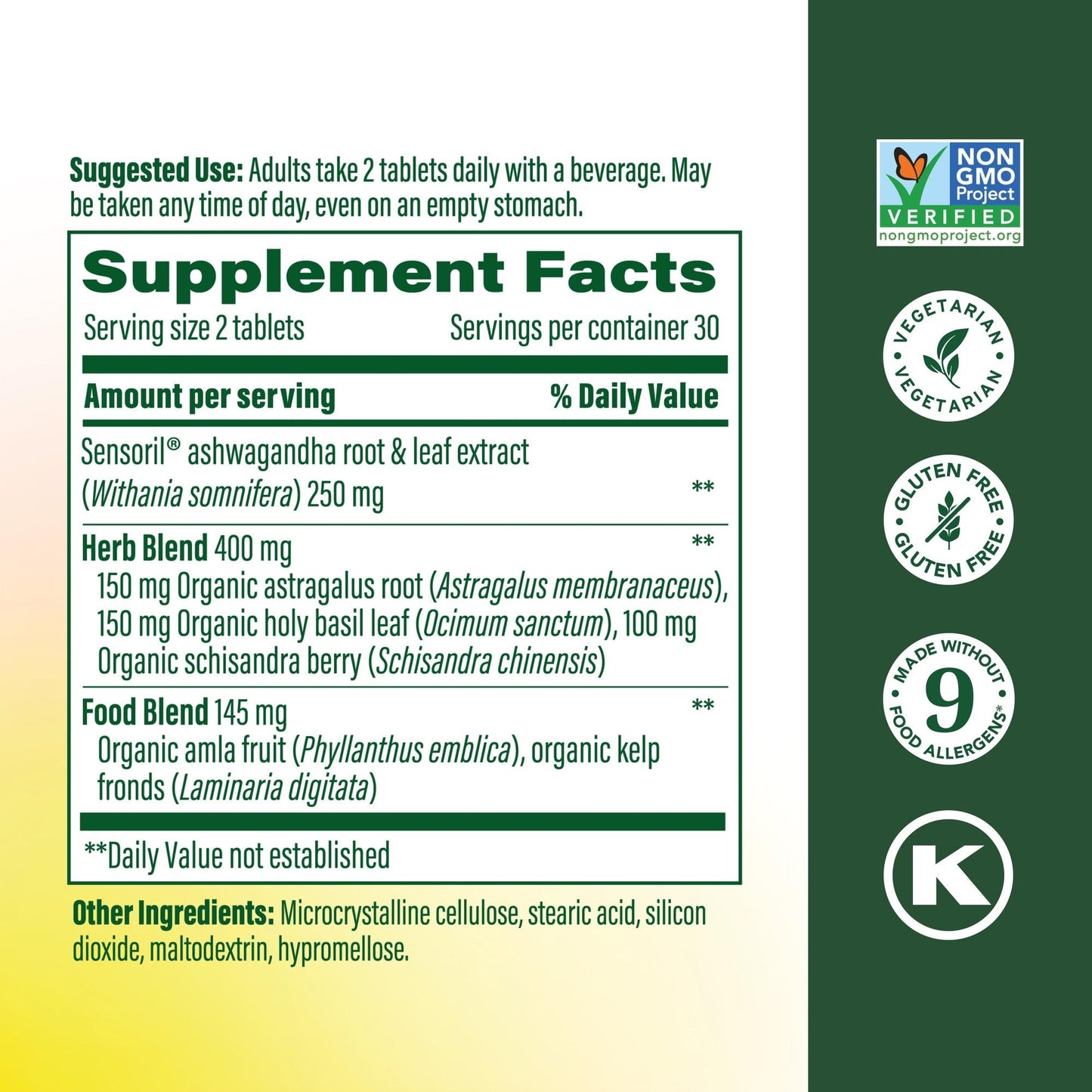 MegaFood Ashwagandha Complex (Formerly Stress Protect) - Ashwagandha Supplements Astragalus Root & Holy Basil - Vegetarian, Gluten Free, Cortisol Supplement - 60 Mini Tablets, 30 Servings MegaFoodBuy Supplements Australia