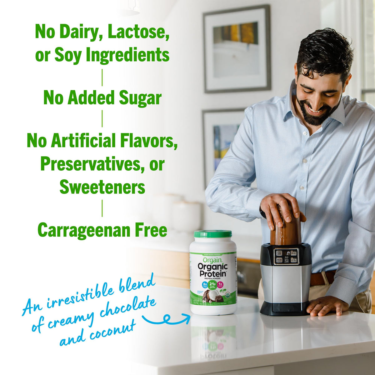 Orgain Organic Vegan Protein Powder, Chocolate Coconut - 21g of Plant Based Protein OrgainBuy Supplements Australia