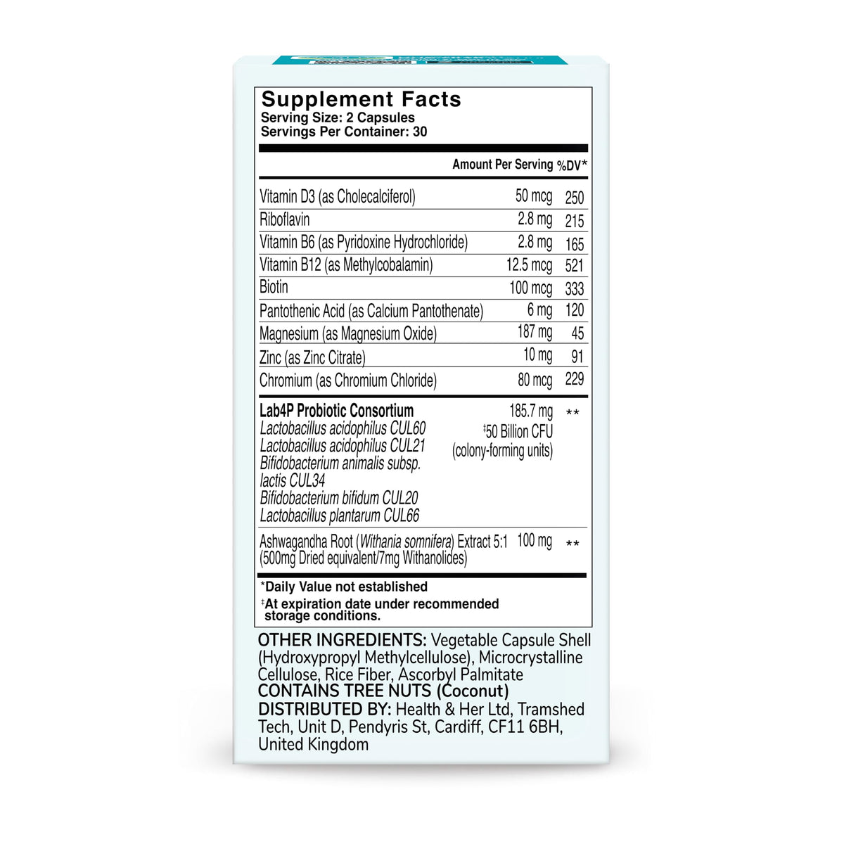 Health & Her Weight Management Probiotics for Women - Perimenopause & Menopause Supplement - Clinically Studied 50bn CFU Probiotics to Support Gut Health, Energy, Mood & Mind, Vegan (60 ct - 1 Month) Health and HerBuy Supplements Australia