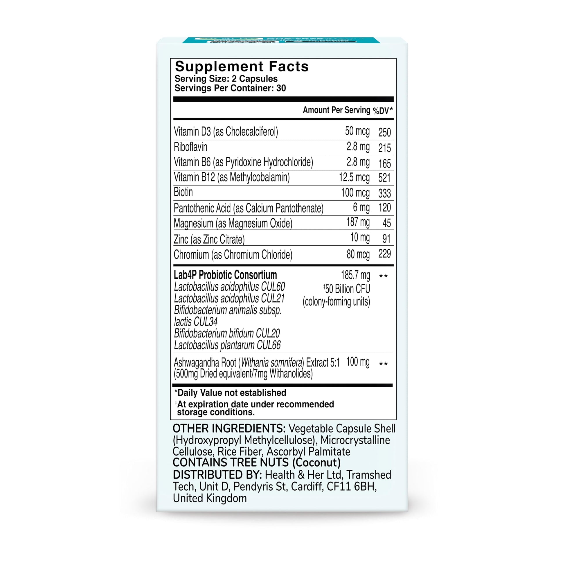 Health & Her Weight Management Probiotics for Women - Perimenopause & Menopause Supplement - Clinically Studied 50bn CFU Probiotics to Support Gut Health, Energy, Mood & Mind, Vegan (60 ct - 1 Month) Health and HerBuy Supplements Australia