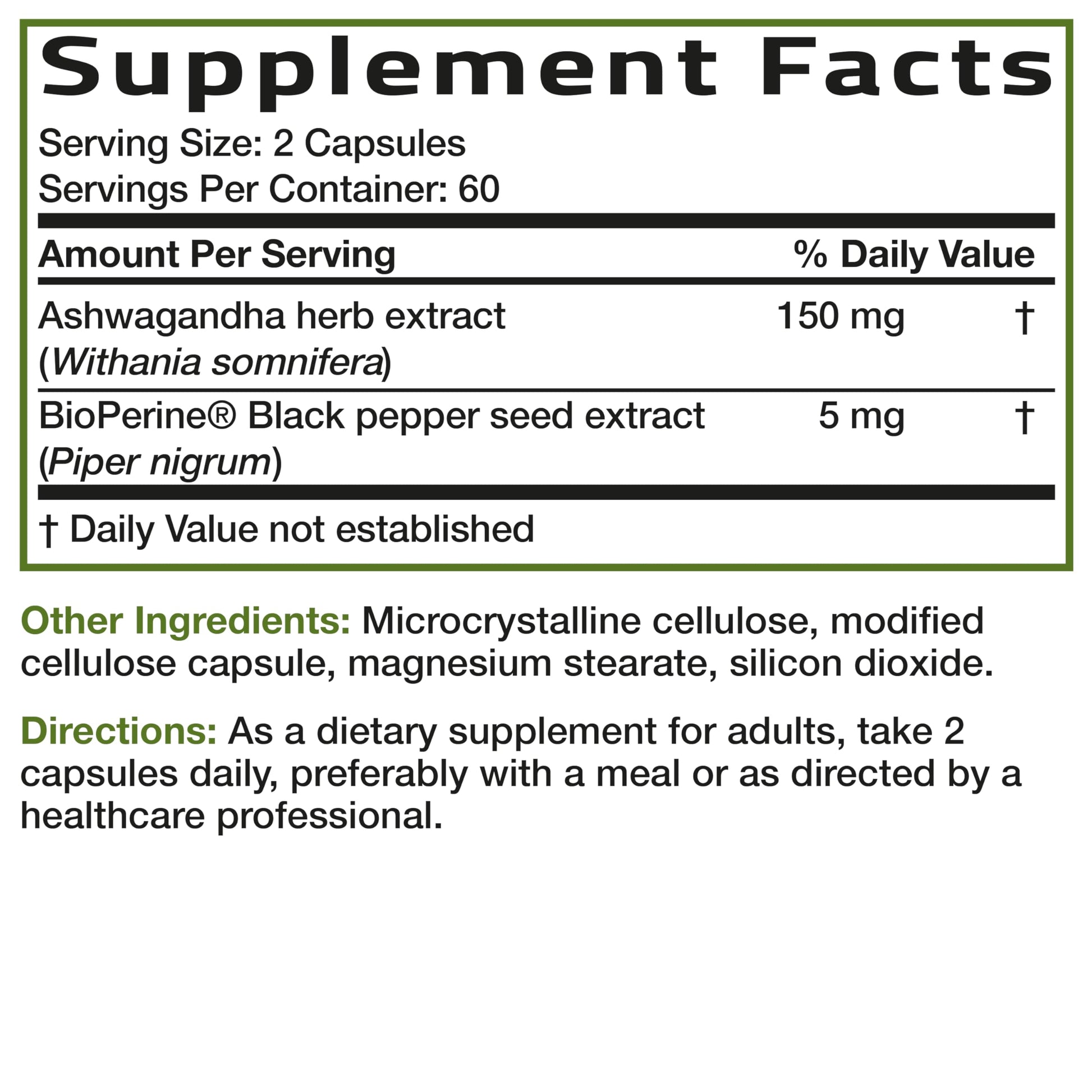 Bronson Ashwagandha Extra Strength Stress & Mood Support with BioPerine - Non GMO Formula, 120 Vegetarian Capsules BronsonBuy Supplements Australia