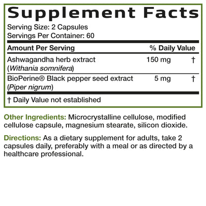Bronson Ashwagandha Extra Strength Stress & Mood Support with BioPerine - Non GMO Formula, 120 Vegetarian Capsules BronsonBuy Supplements Australia