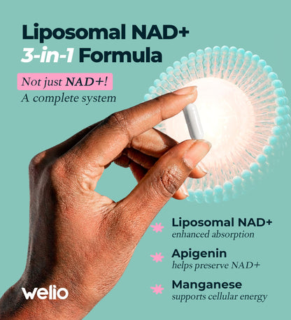 Liposomal NAD Supplement 601mg | Third-Party Tested, High Purity NAD+ | Anti-Aging & Cellular Health | NMN Supplement Alternative | Advanced NAD+ Supplement for Women & Men – 60 Capsules WelioBuy Supplements Australia