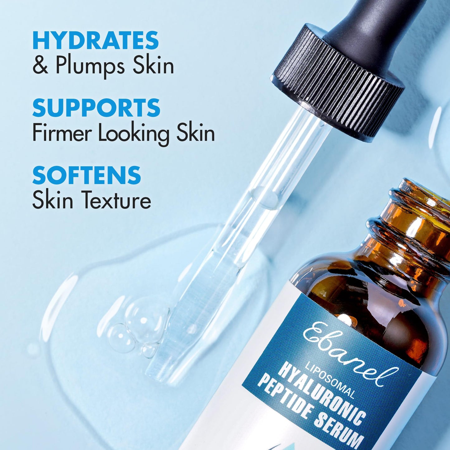 Ebanel Hyaluronic Acid Serum for Face with Peptides & Niacinamide, Hydrating Face Serum for Women, Age-Defying Formula Infused with Vitamins B, C & E to Plump, Firm & Smooth Skin Gosupps WWW buy supplements Au