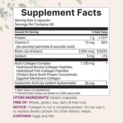 Micro Ingredients 2 Pack Multi Collagen Pills for Women & Men, 480 Capsules | Type I, II, III, V, X | Hydrolyzed Protein Peptides with Biotin, Hyaluronic Acid, & Vitamin C | Keto & Paleo Friendly Micro Ingredients buy supplements Au