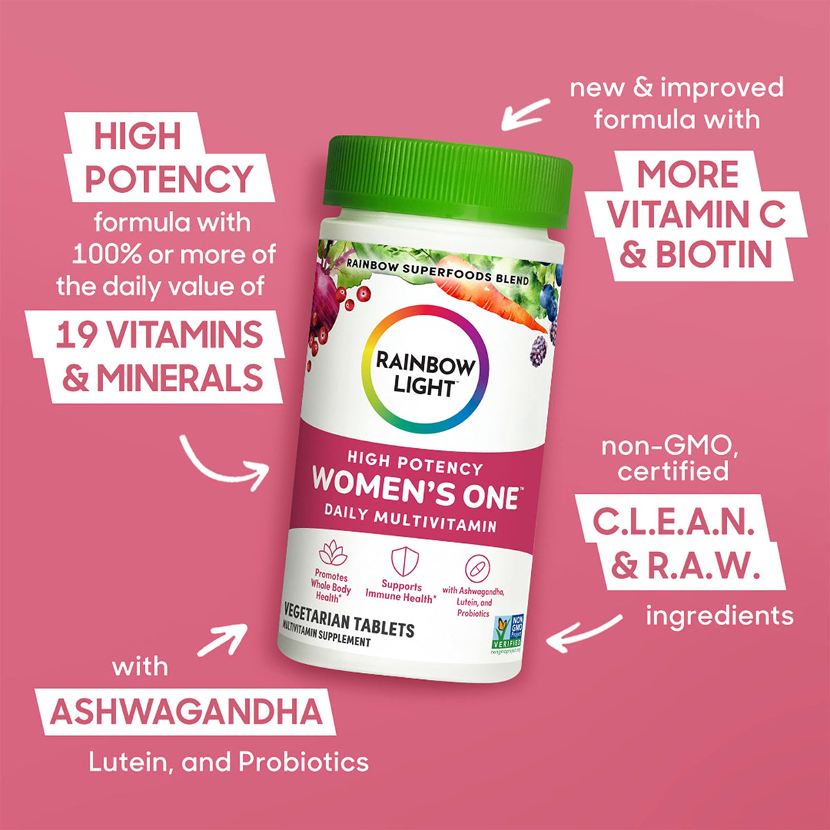 Rainbow Light Womens One High-Potency Daily Multivitamin, Womens Multivitamin Provide Rainbow LightBuy Supplements Australia