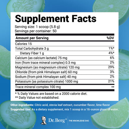 Dr. Berg Hydration Keto Electrolyte Powder - Enhanced w/ 1,000mg of Potassium & Real Dr. Berg NutritionalsBuy Supplements Australia