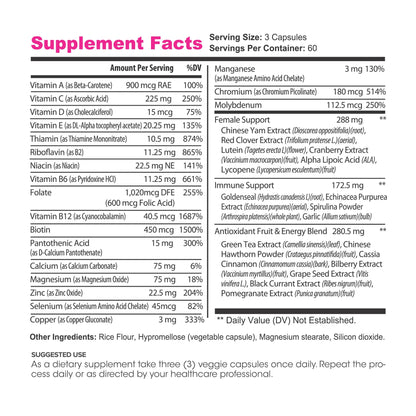 Lumen Naturals Women's Multivitamin Vitamin B12, A, C, D, & E - 180 Count - 60 Servings - Veggie Capsules Lumen NaturalsBuy Supplements Australia