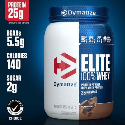 Dymatize Elite 100% Whey Protein Powder, 25g Protein, 5.5g BCAAs & 2.7g L-Leucine DymatizeBuy Supplements Australia