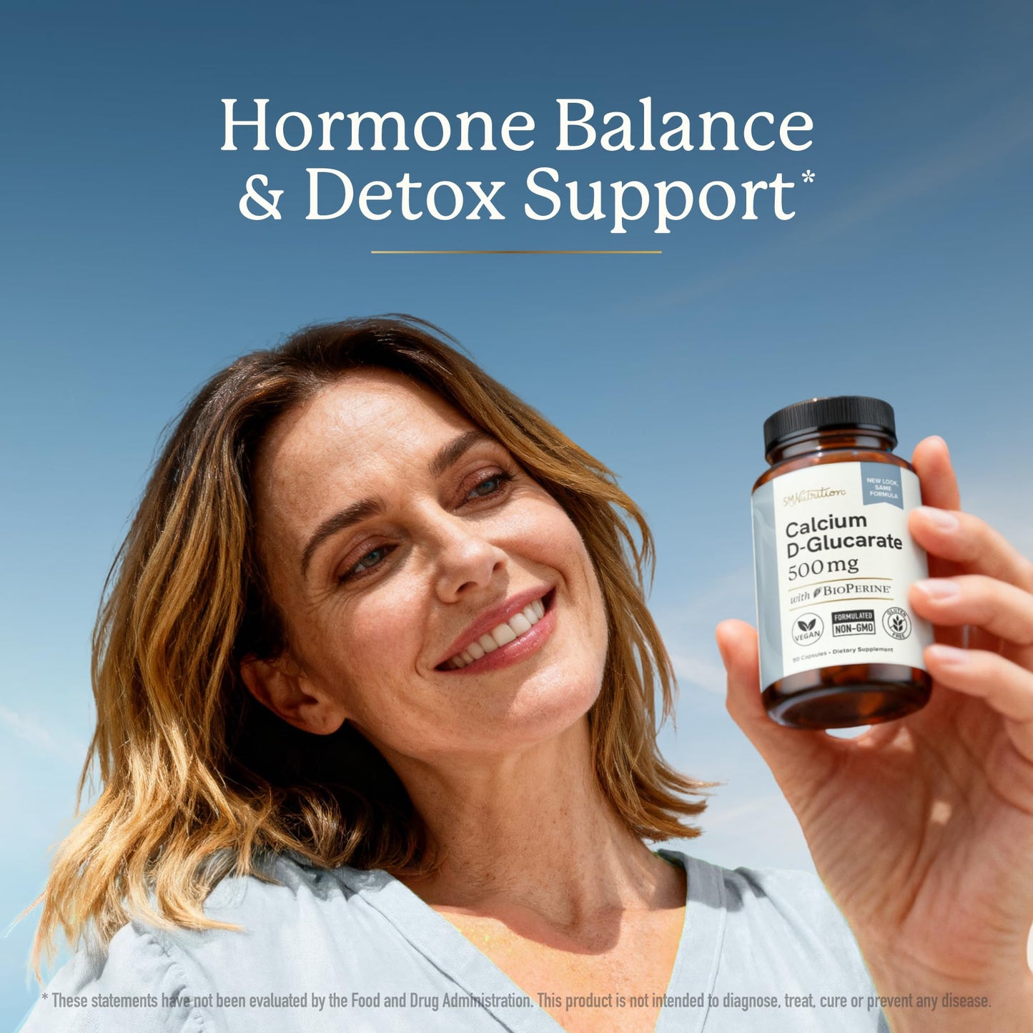 Calcium D-Glucarate | 500MG | CDG for Liver Detox and Cleanse, Hormone Balance, and Menopause Support | Calcium Supplement | Vegan, Non-GMO, Third-Party Tested | 90 Capsules (3-Month Supply) SMNutritionBuy Supplements Australia