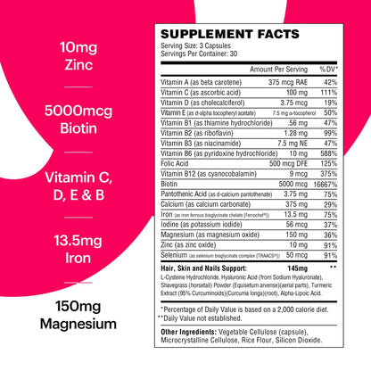 Wellthy Her Women's Daily Vegan Multivitamin for Women, Natural Ingredients for Healthy Hair, Skin, & Nails with Essential Micronutrients (30 Day) Wellthy