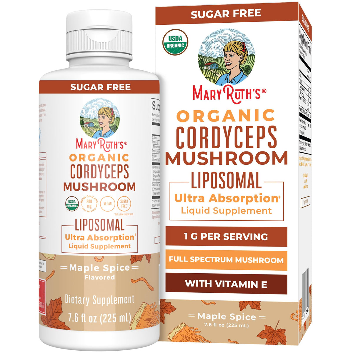 MaryRuth Organics Cordyceps Mushroom Supplement | Ultra Absorption Liposomal | Full Spectrum Mushroom | 200mg Beta-Glucans Per Serving | USDA Organic | Vegan | 7.6 oz | 15 Servings MARYRUTH'SBuy Supplements Australia