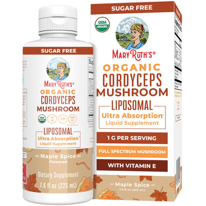 MaryRuth Organics Cordyceps Mushroom Supplement | Ultra Absorption Liposomal | Full Spectrum Mushroom | 200mg Beta-Glucans Per Serving | USDA Organic | Vegan | 7.6 oz | 15 Servings MARYRUTH'SBuy Supplements Australia