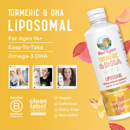 MaryRuth Organics | Liposomal Turmeric & DHA | Curcumin | Ginger Root Oil | Algal DHA & Vitamin E | Cognitive Function | Mood Support | Joint Health | Liquid Supplement | 15.22 oz MARYRUTH'SBuy Supplements Australia