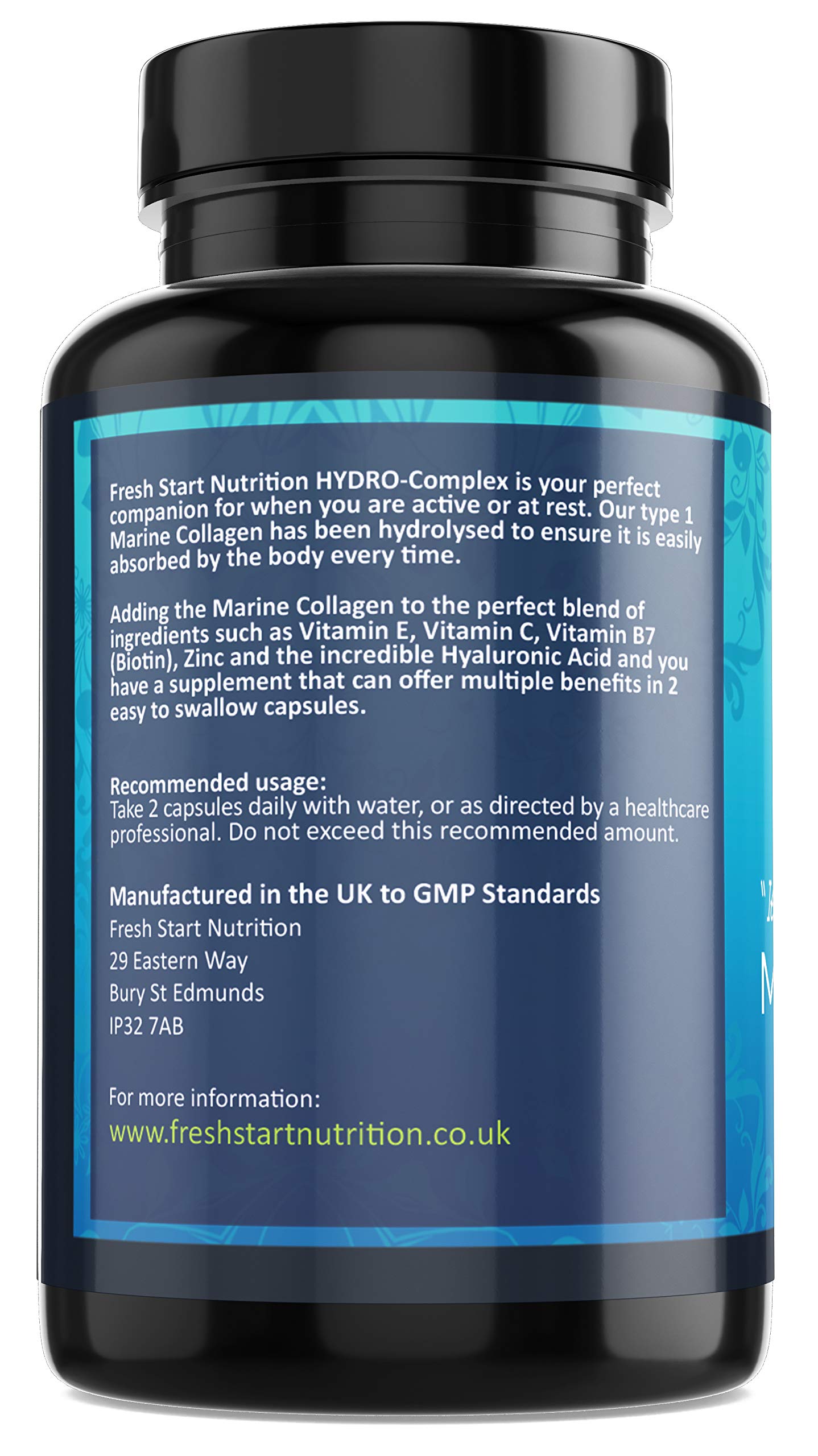 Marine Collagen Tablets 1000mg - 90 Premium Type 1 Hydrolysed Collagen Capsules with Hyaluronic Acid Fresh Start NutritionBuy Supplements Australia