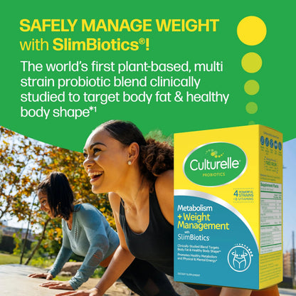 Culturelle Metabolism + Weight Management with SlimBiotics® Probiotic Capsules – 30 Count – Helps Safely Manage Weight - Promotes Healthy Metabolism and Physical & Mental Energy Culturelle buy supplements Au