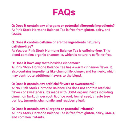 Pink Stork Hormone Balance Tea for Women – Red Raspberry Leaf & Chasteberry (Vitex) – Organic Herbal Tea for PMS, Menstrual Cycle & Perimenopause Support – Caffeine-Free Cinnamon Blend – 30 Cups Pink StorkBuy Supplements Australia