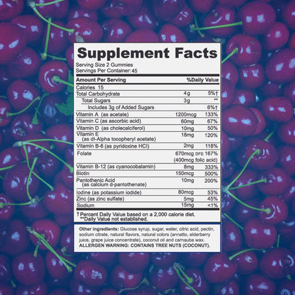 Focus Multivitamin Gummies | Flavored Vitamin Supplement | Boost Energy Levels | Support Overall Health | Daily Dietary Vitamin | Focus Vision Supplements