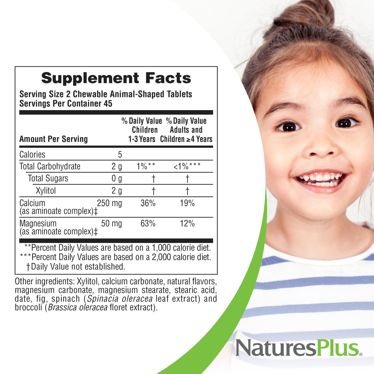 NaturesPlus Animal Parade Sugar-Free Children's Calcium, Vanilla Sundae Flavor - 90 Chewable Animal Shaped Tablets, Pack of 2 - Magnesium for Bone Health - Gluten Free - 90 Servings NaturesPlusBuy Supplements Australia