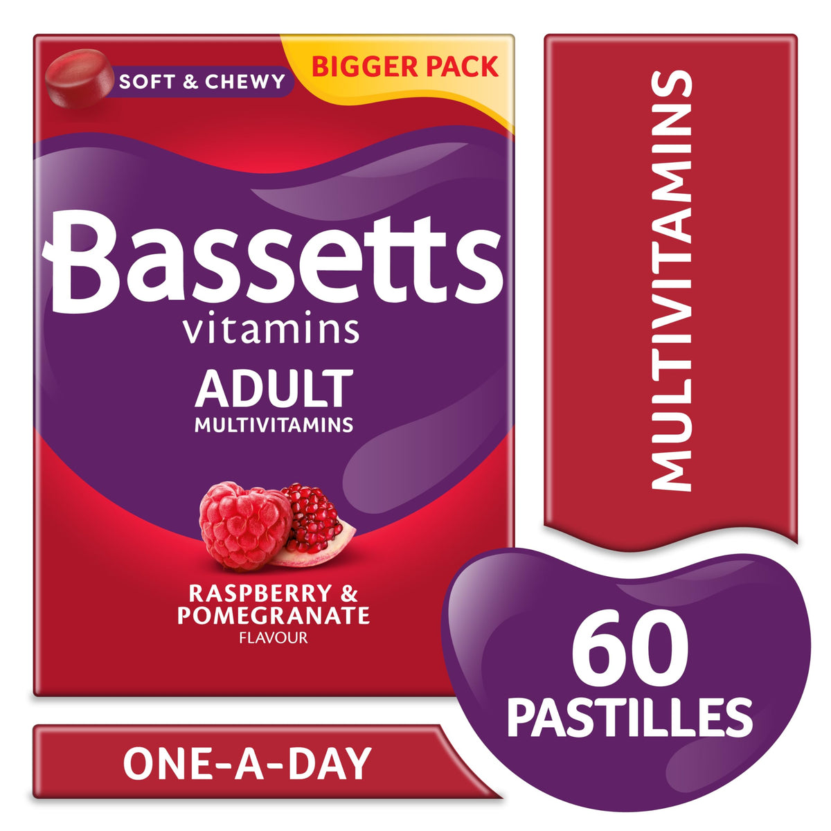 Bassetts Vitamins Adults Multivitamins, 60 Pastilles Bassetts VitaminsBuy Supplements Australia