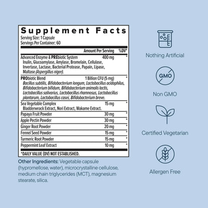 Zenwise Health Digestive Enzymes with Bromelain & Papaya - Multi Enzymes Digestion Supplement with Probiotics & Prebiotics for Gut Health, Gas & Bloating Relief - Men & Women - 60 Vegetarian Capsules Zenwise HealthBuy Supplements Australia