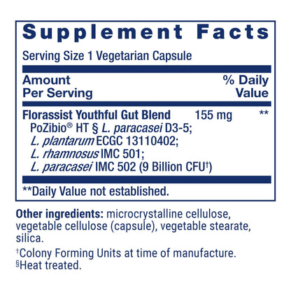 Life Extension FLORASSIST® Probiotic Youthful Gut, Healthy Aging Supplement, postbiotic and probiotic Blend, Heart and Gut Health, Non-GMO, 1-Daily, Gluten-Free, Vegetarian, 30 Capsules Life ExtensionBuy Supplements Australia
