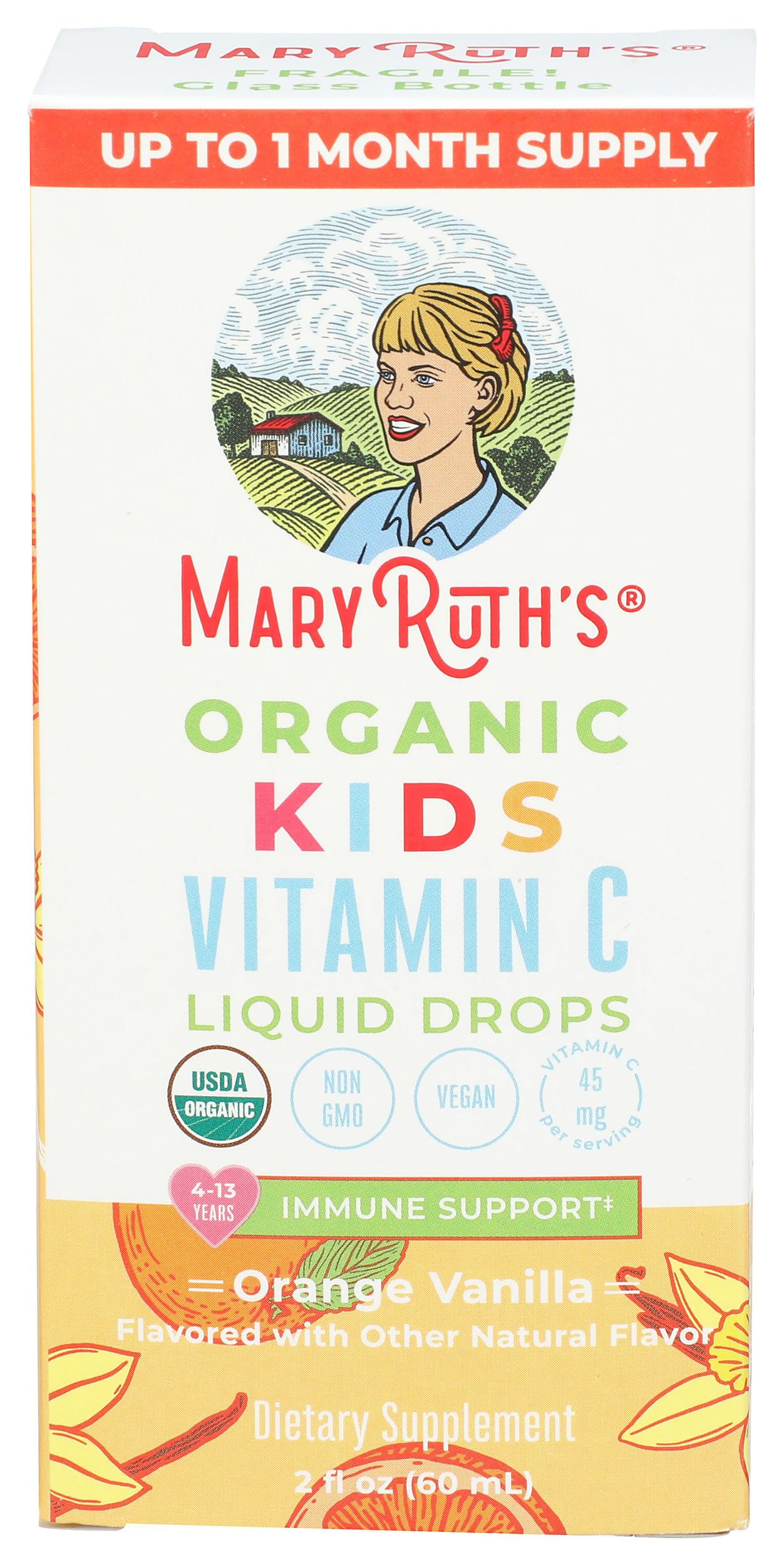 MaryRuth Organics USDA Kids Vitamin C Drops | Vegan Immune Support Supplement for Ages 4-13 | Immune Support & Overall Health | Vitamin C from Organic Acerola Fruit Extract | 2oz MARYRUTH'SBuy Supplements Australia