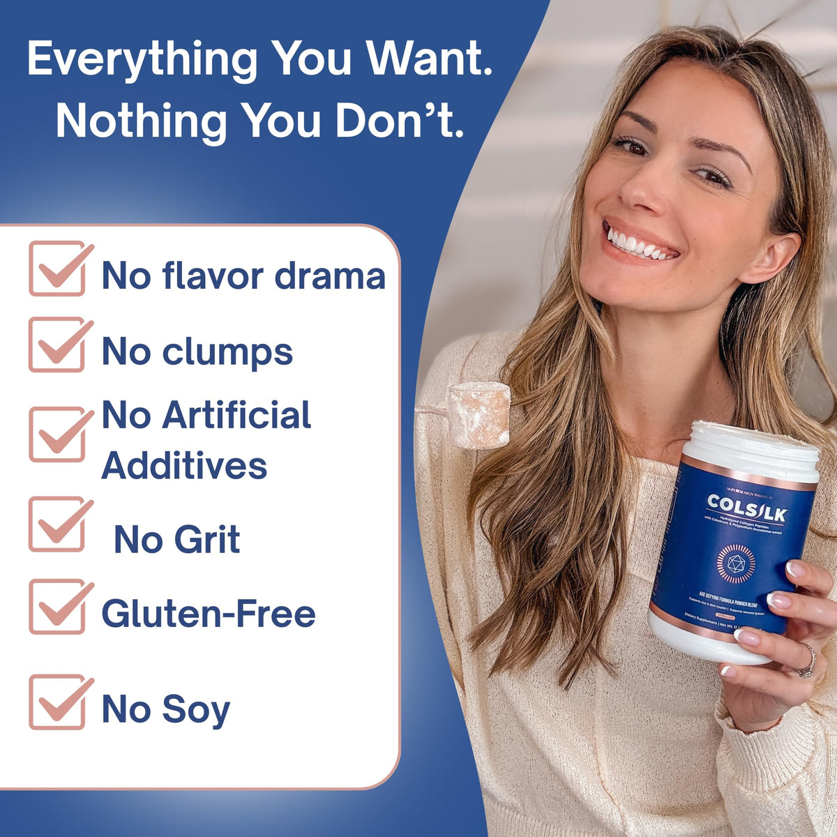 SRILabs ColSilk Unflavored Hydrolyzed Collagen Powder with Colostrum and Polypodium - Skin, Hair, Nails, Gut Health and Joint Support - One Scoop Daily | 1 Month Supply Skin Research InstituteBuy Supplements Australia