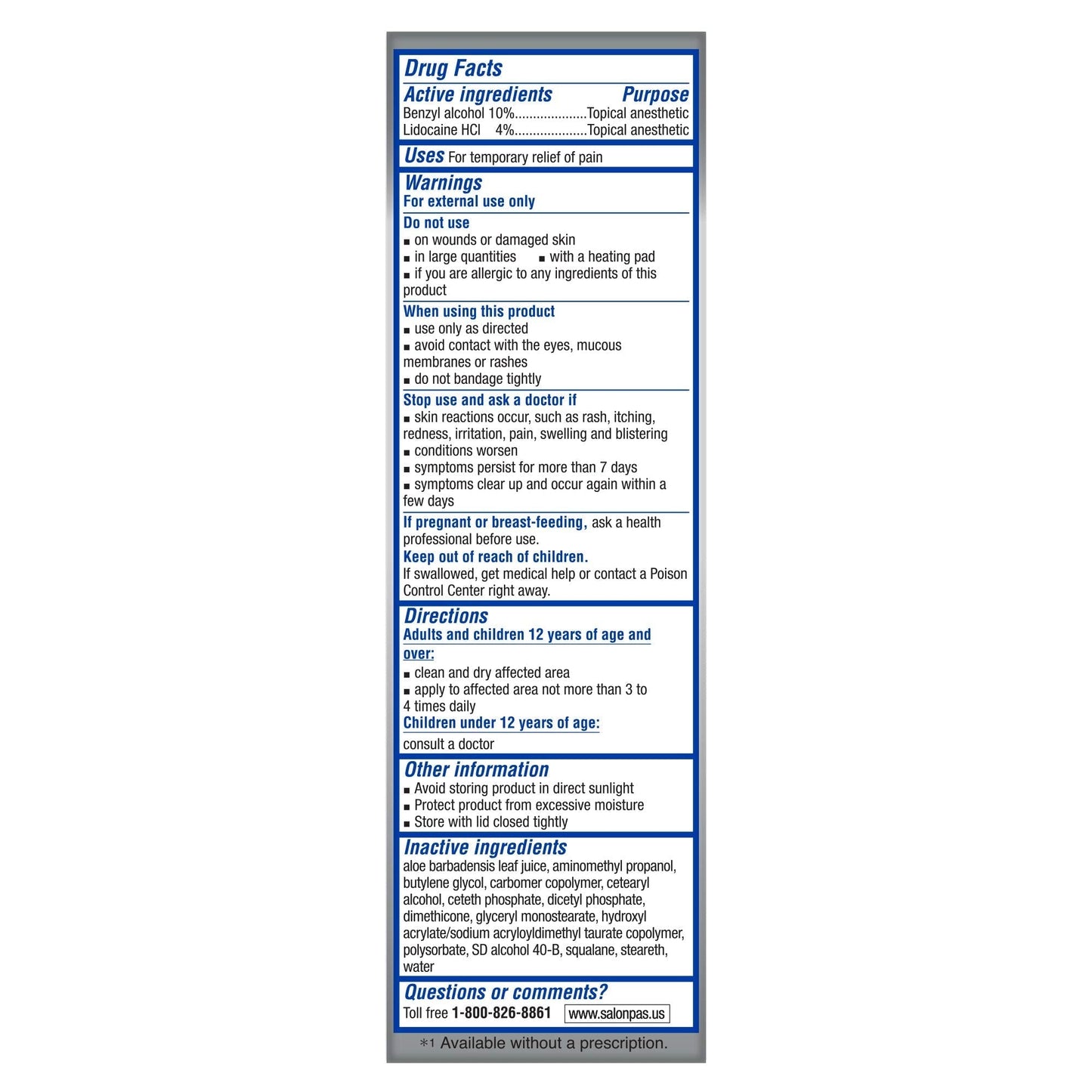 Salonpas Lidocaine Plus Pain Relieving Cream, 3 Ounce Tube SalonpasBuy Supplements Australia