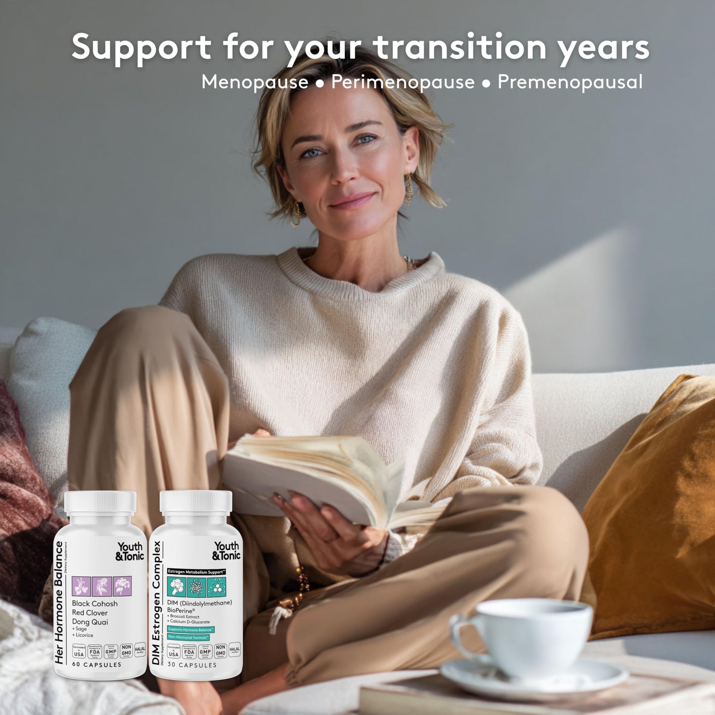 Youth & Tonic DIM Supplement for Women – Estrogen Metabolism & Hormonal Support – Menopause, Perimenopause & Premenopausal Bundle, 90 Capsules Youth & TonicBuy Supplements Australia