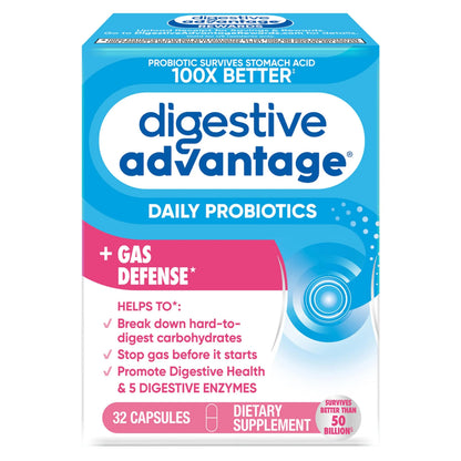 Digestive Enzyme and Probiotic Capsule- Digestive Advantage 32 Capsules, Survives 100x Better than regular 50 billion CFU, Breaks down food, helps prevent gas Digestive AdvantageBuy Supplements Australia
