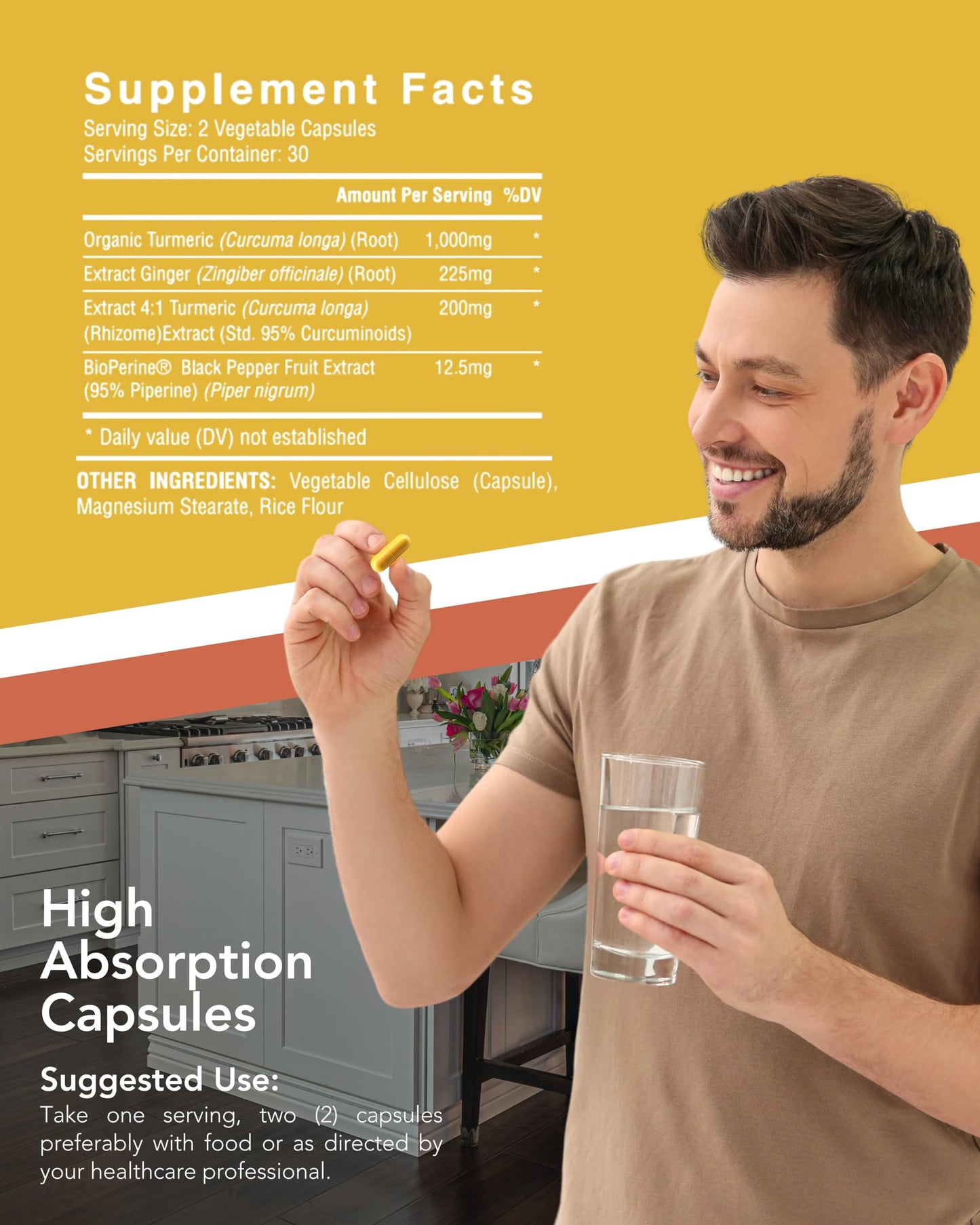 Organic Turmeric & Ginger Capsules - Turmeric Curcumin with Ginger & BioPerine, 95% Curcuminoids - Joint, Digestion, Immunity Support, Black Pepper Extract for Increased Absorption CogniTuneBuy Supplements Australia